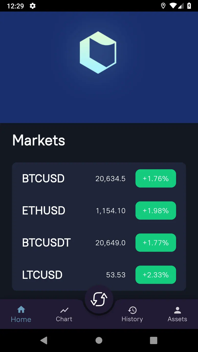 C-Trade Flutter app markets with sample prices