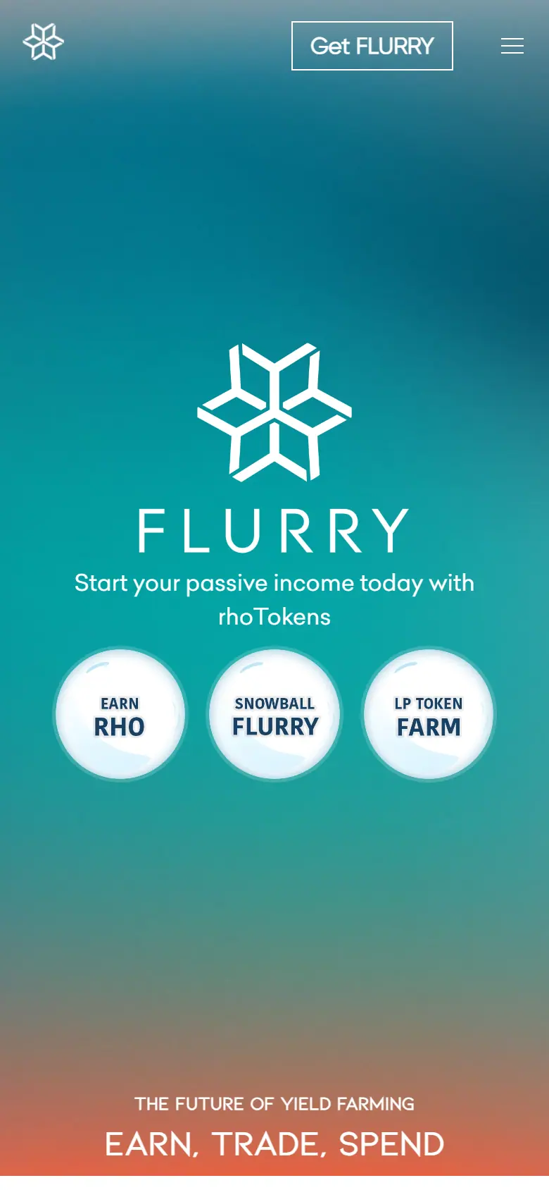 Flurry landing page on a phone