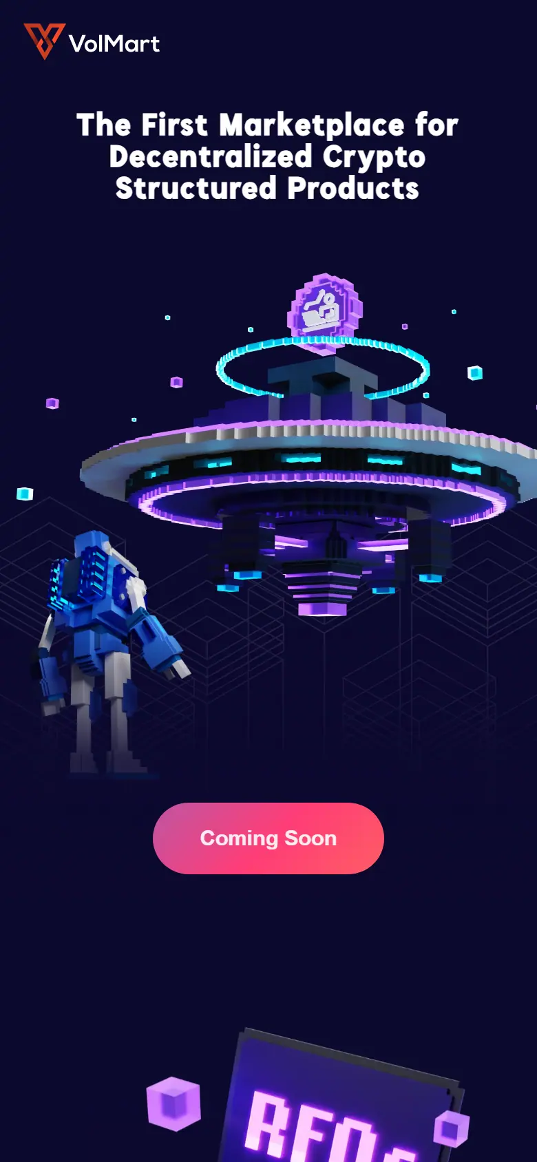 Volmart landing page on a phone